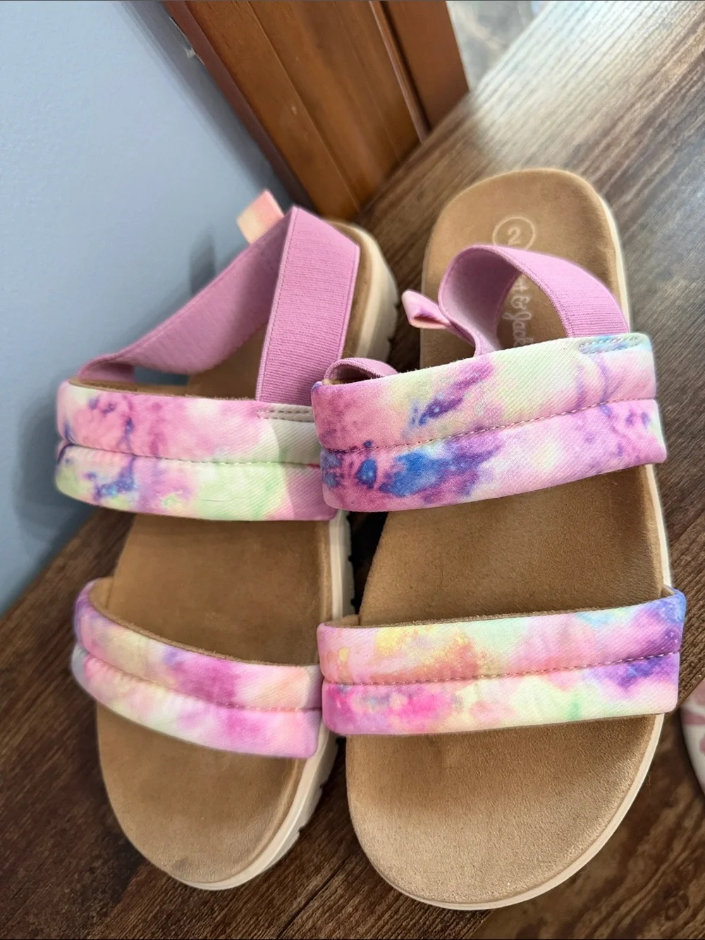 Cat & Jack Pink Tie-Dye Strap Sandals for Kids